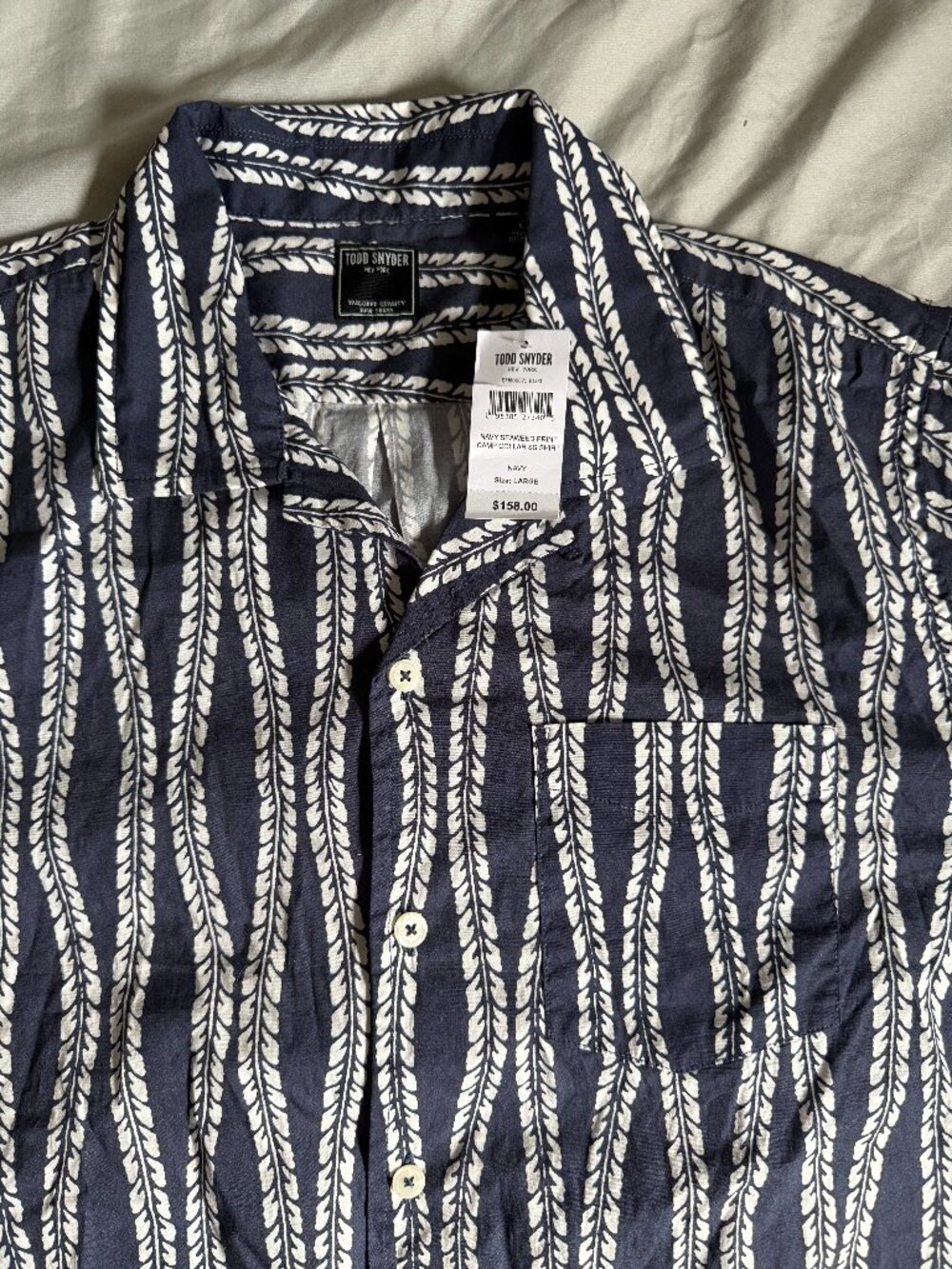 Todd Snyder CAMP COLLAR SHIRT LARGE $198